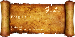 Feig Lili névjegykártya